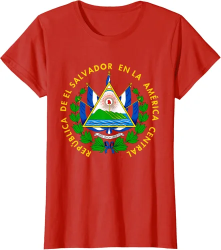 Miniatura 79 de Camiseta con diseño de emblema de la bandera de El Salvador