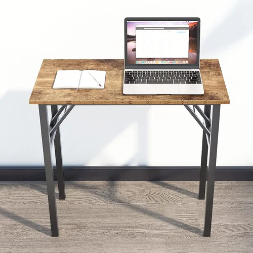 Miniatura 4 de Escritorio pequeño de 31.5 pulgadas para computadora de escritorio pequeño para espacio pequeño, mesa plegable pequeña, escritorio compacto
