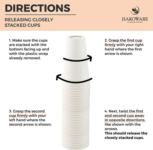 Miniatura 4 de [1000 unidades] Paquete de cosecha de 16 onzas vasos de papel desechables de una sola pared blanca – bebidas calientes agua, café, té, cacao, café