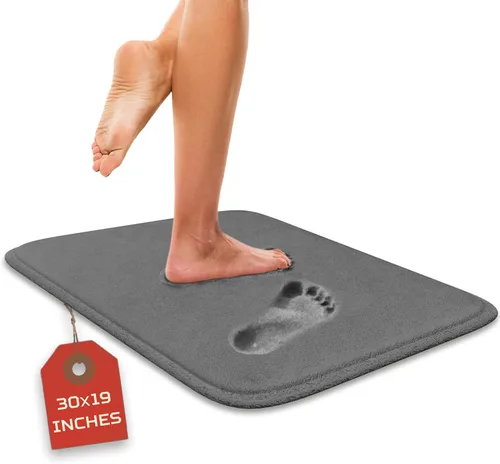 Miniatura 17 de Alfombra de baño de lujo – 1 pieza de alfombrilla de baño de espuma viscoelástica, antideslizante y ultrasuave, altamente absorbente, fácil