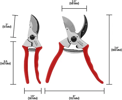 Miniatura 7 de Zenport Podadora profesional clásica QZ402, 8.5 pulgadas, color rojo