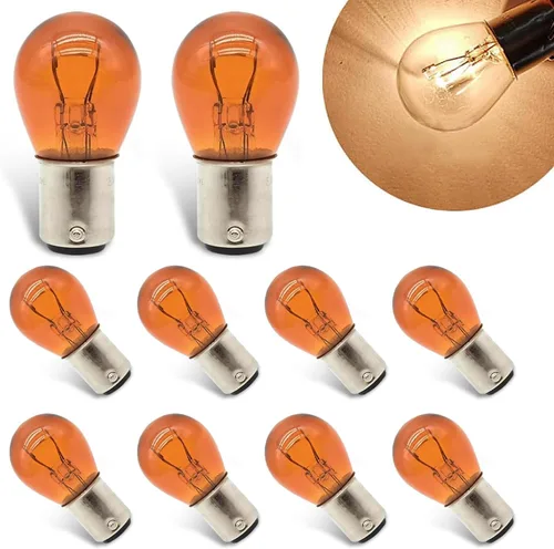 10 bombillas 1157, bombilla trasera de freno alto y bajo, P21/5W S25 2057 2357 7528 BAY15D, bombilla de luz de señal de giro, luz trasera de freno