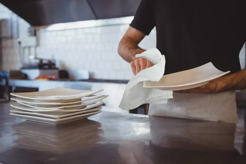 Miniatura 6 de ROYALE LINENS Paquete de 12 toallas de cocina blancas de 33 x 38 pulgadas, 100 % algodón, a prueba de pan, colado de queso, hornear, limpieza, Blanco