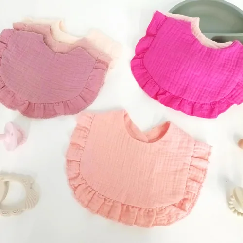 Miniatura 7 de Baberos de muselina para bebé, baberos tipo bandana para babeo para niñas, baberos de algodón 100% ajustables y suaves para dentición y babeo