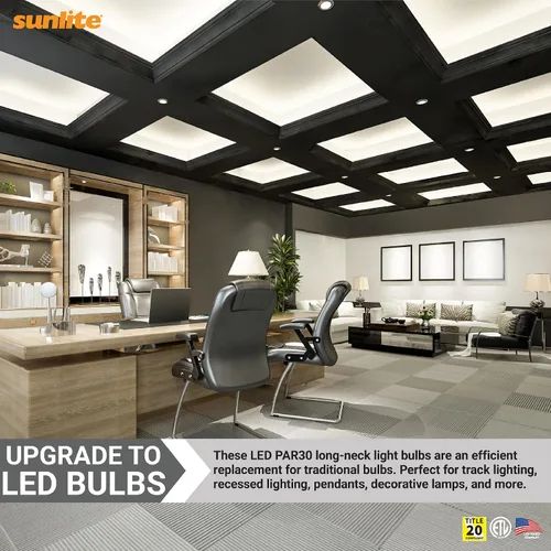 Miniatura 6 de Sunlite Bombilla LED PAR30 reflectora, 9 vatios (75 W = ), 750 lúmenes, base E26 media, 90 CRI, regulable, reflector, compatible con el título 20