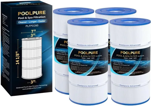 POOLPURE Filtro de piscina PLFPCC60 sustituye a Pentair CCP240, PCC60, Ultral-A4, Unicel C-7469, R173572, 178569, Filbur FC-1975, Clean and Clear