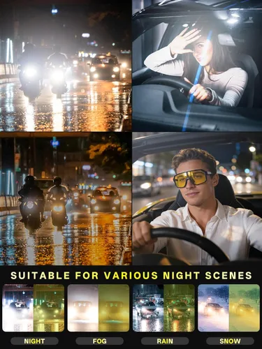 Miniatura 3 de SCVCN Night Vision Driving Glasses Anti Glare Polarized Yellow Lens Women Men Goggles Sport Sunglass Bicycle MTB