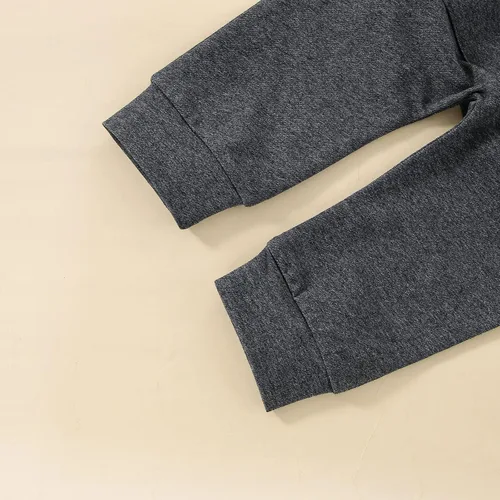 Miniatura 123 de Ropa de bebé niño 3 6 9 12 18 24M 3T Conjunto de pantalones con capucha patchwork sudadera con capucha pantalones de rayas traje de otoño invierno