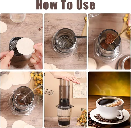Miniatura 3 de 1000 PIEZAS Filtros de Café Sin Blanquear Papel de Filtro de Café Sin Blanquear Filtros Redondos para Cafetera Compatibles con Filtros de Café y Té