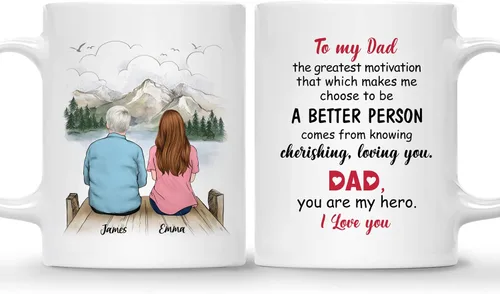 Miniatura 12 de Gossby Taza personalizada para padre - Regalos para padre, regalos para padre, mejores tazas de café para padre, taza personalizada para papá. Padre