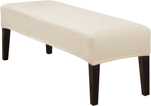 SearchI Funda de banco de comedor, fundas de asiento de banco largas elásticas lavables, funda rectangular para banco de mesa de comedor, para Beige