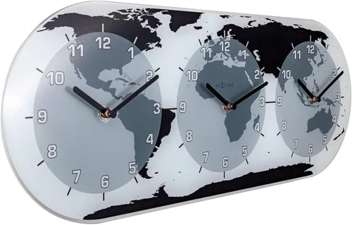 Miniatura 2 de NEXTIME Reloj de pared Mondial, transparente, (NT8108)