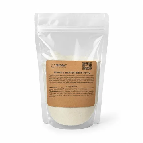 Greenway Biotech, Inc. Fertilizante de pimienta y hierbas 11-11-40 en polvo - Soluble en agua con micronutrientes quelados para pimientos picantes y