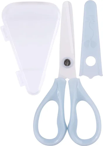 Miniatura 12 de Tijeras de comida para bebés, tijeras Kicthen - Paquete de 2 tijeras portátiles para niños saludables, tijeras de acero inoxidable con estuche