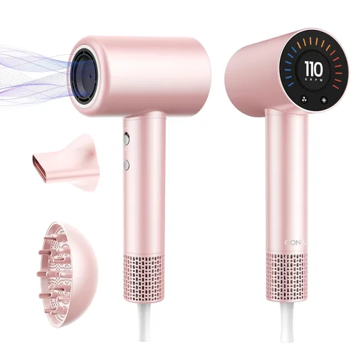 CONFU Secador de pelo, 110000 RPM de secado rápido con difusor magnético y concentrador, secador de pelo iónico ligero profesional para mujeres y