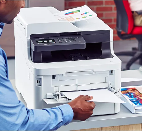 Miniatura 7 de Brother Color MFC-L3770CDW - Impresora láser inalámbrica digital todo en uno, color blanco - Impresión de copia de fax - 3.7" táctil, 25 ppm, 2400 x