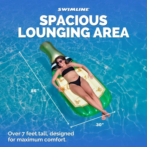 Miniatura 4 de Swimline - Flotador para piscina con forma de botella de champán, 86 x 30 pulgadas