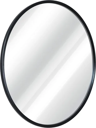 Miniatura 8 de HBCY Creations Espejo redondo pequeño, espejo de pared negro de 16 pulgadas para entrada, baño, sala de estar y más, espejo minimalista moderno