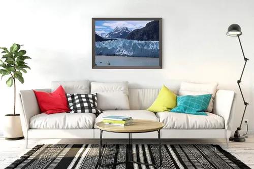 Kit de pintura de diamante 5D para bricolaje, gran glaciar, bahía, Alaska, grandes barcos azules, fríos, gigantescos, enormes de 12 x 16 pulgadas,