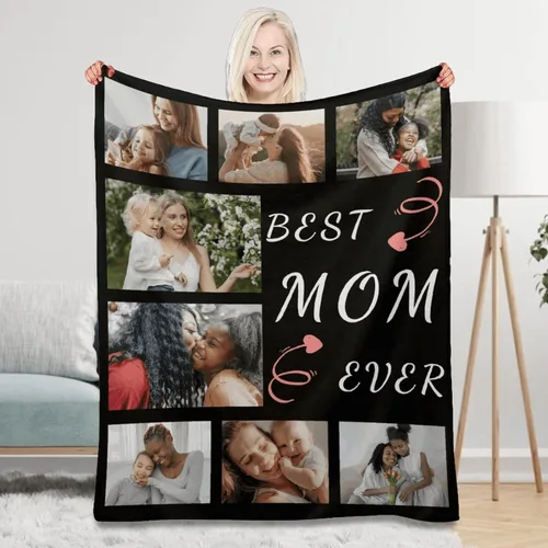 Miniatura 7 de Manta personalizada para el mejor papá, regalos personalizados para hombres, mantas personalizadas con fotos, texto para papá, marido, familia