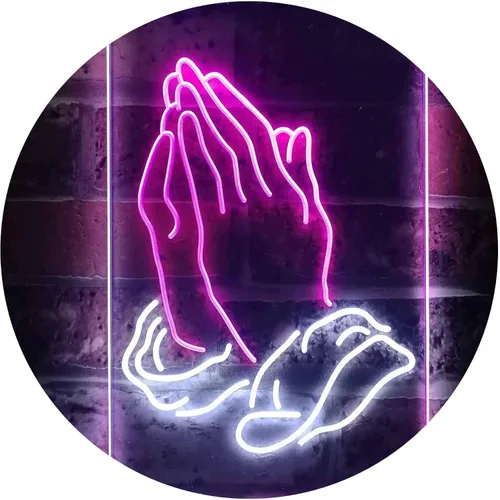 Miniatura 9 de ADVPRO Praying Hands Home Display Dual Color LED Neon Sign Blue & Red 8.5" x 12" st6s23-i3264-br