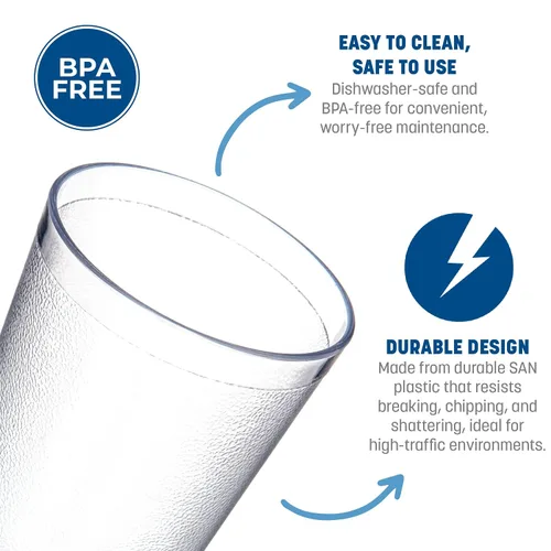 Miniatura 3 de Carlisle FoodService Products - Vaso de plástico Stackable™ de 32 onzas, transparente (paquete de 24)