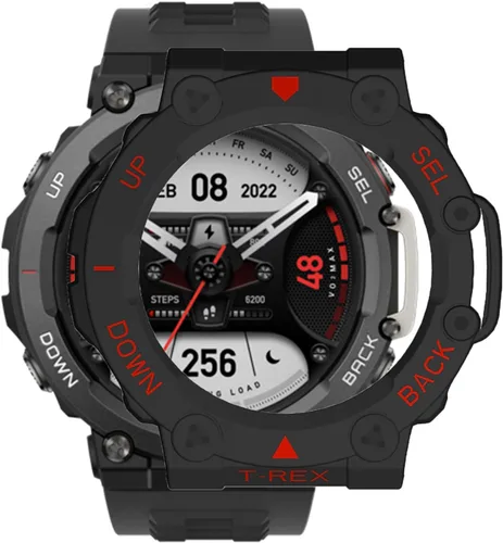 Miniatura 6 de Funda para Amazfit T-Rex 2, a prueba de golpes, funda protectora de TPU duradera, accesorios para Amazfit T Rex 2 Smartwatch (negro)