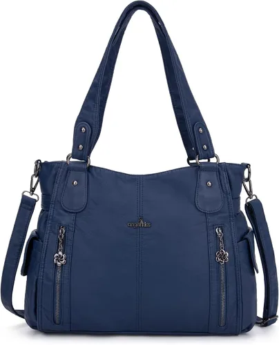 Miniatura 25 de Angel Kiss Bolsos para mujer con tiras en la parte superior, bolso estilo Hobo, bolsas de hombro espaciosas y casuales, cartera estilo Tote de PU
