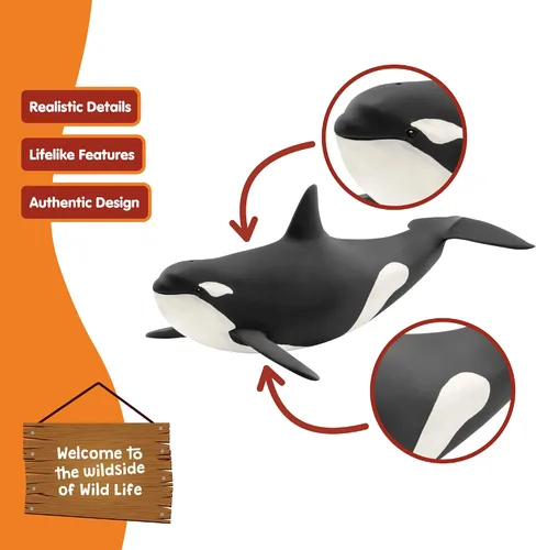 Miniatura 2 de schleich Wild Life - Juguete de ballena asesina – Figura realista de orca de 8 pulgadas – Figura de animal de vida silvestre del océano para jugar