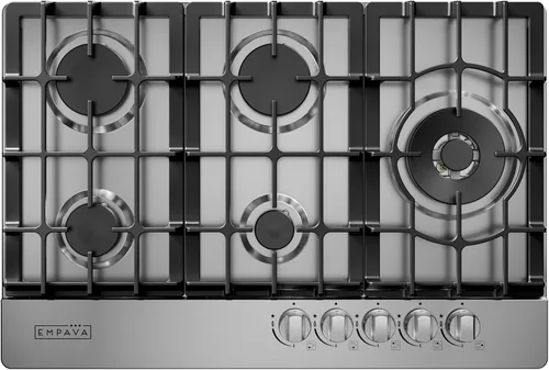 Empava Placa de cocina de gas de 30 pulgadas, 5 quemadores sellados SABAF fabricados en Italia, encendido por llama de iones integrados,