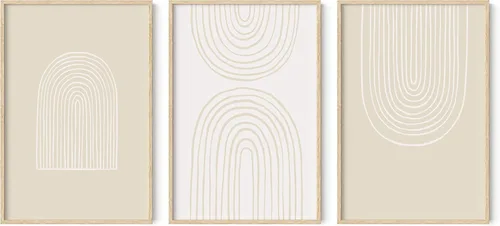 Miniatura 12 de HAUS AND HUES Arte de pared moderno de mediados de siglo, decoración bohemia para pared, juego de 3 impresiones artísticas de sol, decoración