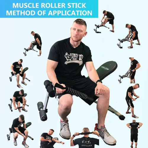 Miniatura 7 de Barra de rodillo muscular, barra de rodillo de masaje de yoga, herramienta de belleza para atletas, alivio del dolor de piernas (negro)