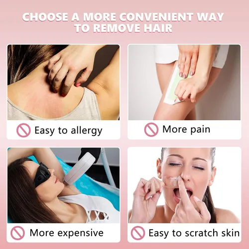 Miniatura 4 de Patelai 32 almohadillas de depilación Smooth Away, 2 tamaños, almohadillas removedoras de vello facial y 30 piezas de papel de lija fino