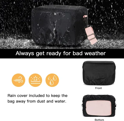 Miniatura 4 de MOSISO Bolso Cruzado para Cámara, Bolso Bandolera Mensajero de Cuero PU Vintage para Fotografía DSLR/SLR/Sin Espejo con Tapa para Lluvia Compatible
