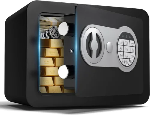 Cajas fuertes pequeñas para el hogar, caja fuerte pequeña mini con ranura para monedas, cajas fuertes personales para dinero, efectivo, documentos,