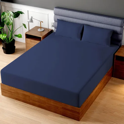 Miniatura 17 de Superity - Sábana bajera ajustable de lujo de calidad hotelera para cama Queen corta, 100% algodón, ultrasuave, amigable con la piel e Azul