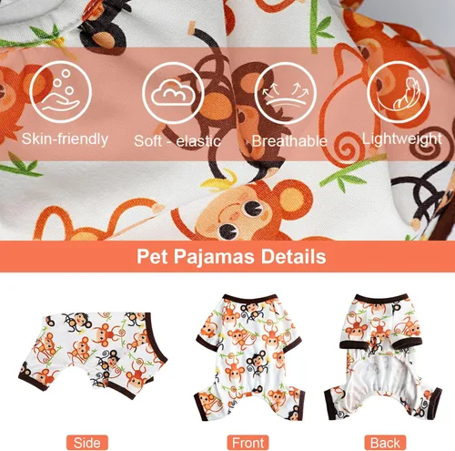 Miniatura 6 de Pijamas para perros, ropa suave y elástica para perros pequeños, hembras y niños, tamaño mediano, ropa para cachorros, ropa para cachorros, mameluco