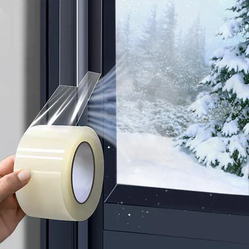 Miniatura 8 de Dstorelhp Cinta Transparente de Sellado Meteorológico para Ventanas, 2 Pulgadas x 65.6 Pies Cinta Transparente de Burletes para Ventanas que Detiene
