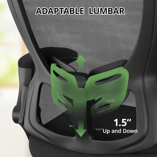 Miniatura 5 de Silla de oficina ergonómica de escritorio, capacidad de 330 libras, silla de computadora de respaldo alto con soporte lumbar, reposabrazos