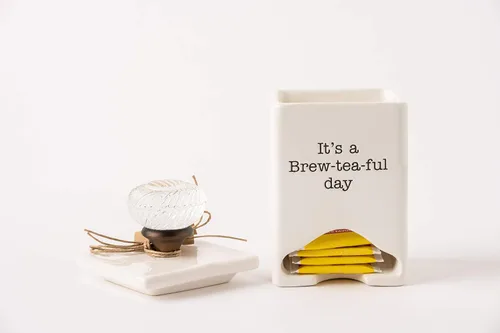 Miniatura 8 de Mud Pie FBA_ Organizador de cerámica para bolsas de té, blanco