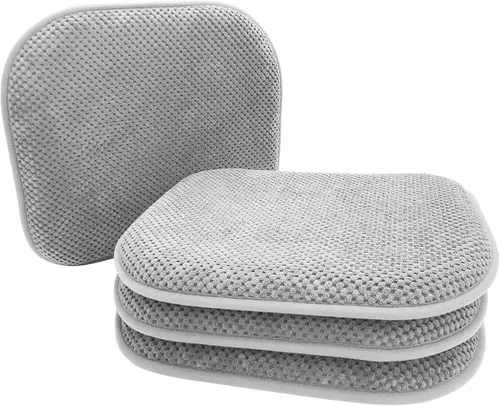 Miniatura 13 de Cojines de asiento de espuma marrón para sillas de cocina, almohadillas para sillas de comedor, paquete de 6 cojines antideslizantes para asientos