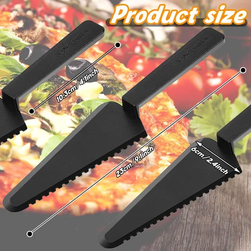 Miniatura 2 de Suclain 50 piezas de cortador de pasteles desechables negros a granel de 9.1 pulgadas, servidor de plástico para tartas, espátula, cuchillos, tarta