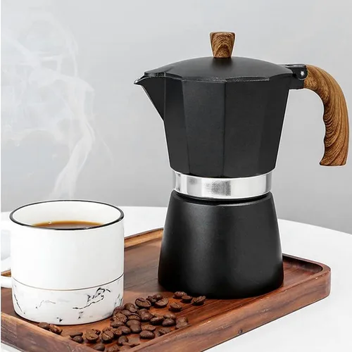 Miniatura 2 de TITA-DONG Cafetera espresso para estufa, olla moka de aleación de aluminio para gas, olla moka italiana clásica con mango para evitar quemaduras