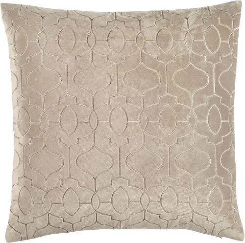 Lush Decor Velvet Geo - Funda de almohada decorativa, 20 pulgadas de ancho x 20 pulgadas de largo, color gris pardo, funda de almohada cuadrada,