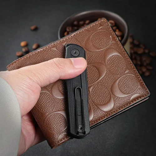 Miniatura 4 de CIVIVI Foldis - Cuchillo plegable de bolsillo, hoja de acero Nitro-V negro lavado a la piedra, mango G10 con doble retención, cuchillo de bolsillo