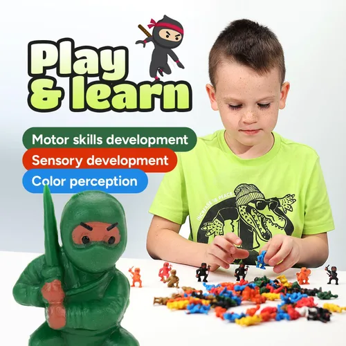 Miniatura 2 de Mini figuras de acción ninja – 25 piezas de recuerdos de fiesta para niños y regalos de cumpleaños – Incluye adornos para pasteles y rellenos