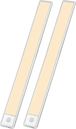 Miniatura 13 de Luces con sensor de movimiento de 15.9 pulgadas, luz magnética recargable debajo del armario, barra de luz nocturna inalámbrica adhesiva, blanco