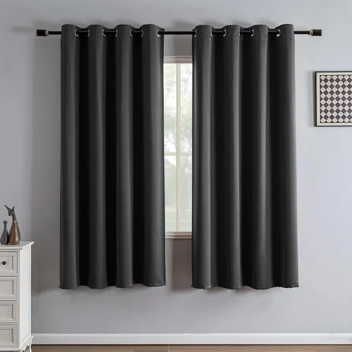 Miniatura 116 de IGEMAEVE Cortinas 100% opacas de 108 pulgadas de largo para dormitorio, juego de 2 paneles de cortinas opacas con bolsillo para barra y pestaña
