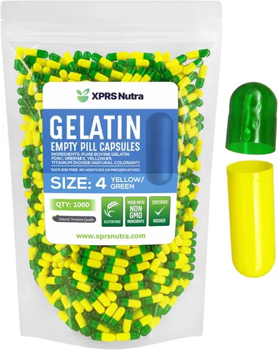 XPRS Nutra Tamaño de la imagen del producto 4 cápsulas vacías – 1000 cápsulas pequeñas de gelatina vacías – Llenado de cápsulas de bricolaje –