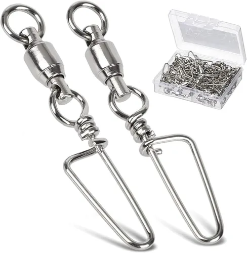 AMYSPORTS Eslabones giratorios de alta resistencia para pesca - Cojinetes de bola de acero inoxidable - Pesca en agua salada y agua dulce